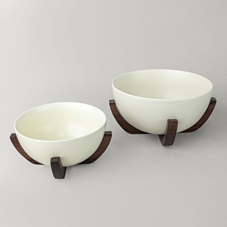 Linens Curve 18 cm Sunum Kasesi Ekru