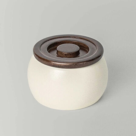 Linens Curve 10 cm Kapaklı Kase Ekru