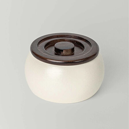 Linens Curve 13 cm Kapaklı Kase Ekru