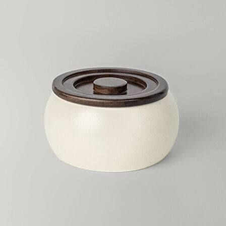 Linens Curve 16 cm Kapaklı Kase Ekru