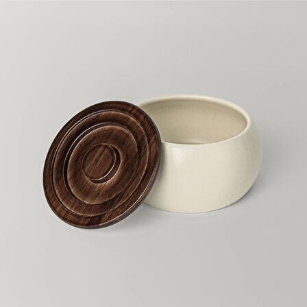 Linens Curve 16 cm Kapaklı Kase Ekru