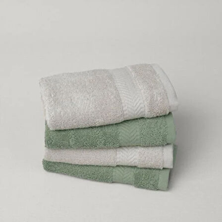 Linens Vita 4'lü Pamuk El havlusu Seti 33x33 Cm Haki/Gri