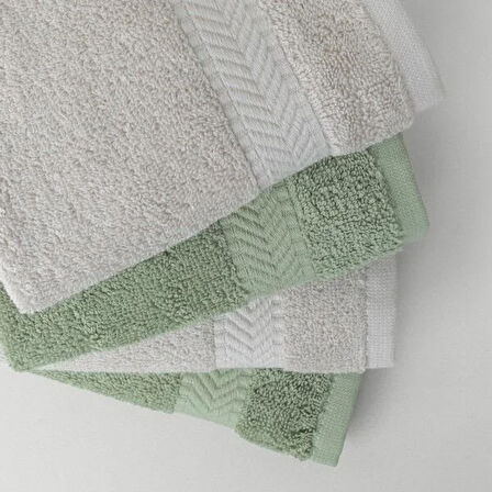 Linens Vita 4'lü Pamuk El havlusu Seti 33x33 Cm Haki/Gri