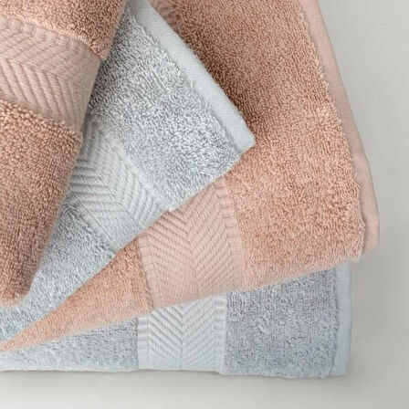 Linens Vita 4'lü Pamuk Yüz/Banyo havlusu Seti Rose/Vizon