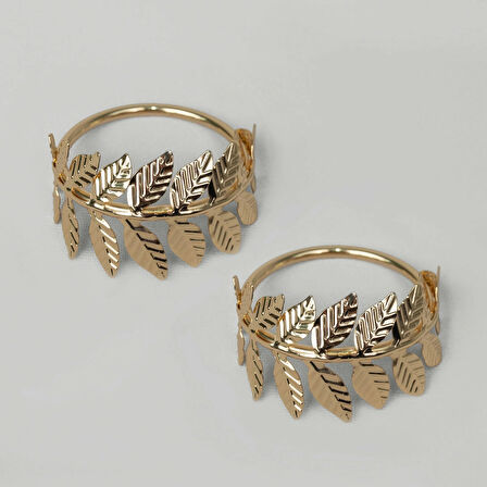 Linens Rains 2'li 4,5x3,5 cm Peçete Halkası Gold