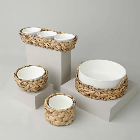 Linens Straw Porselen 13,x9,8 cm Sunum Kasesi