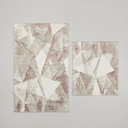 Linens Triza 2'li 60x100 / 50x60 cm Banyo Paspas Seti Rose