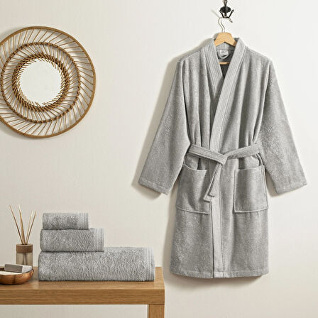 Linens Cozy Bambu S/M Bornoz Koyu Gri