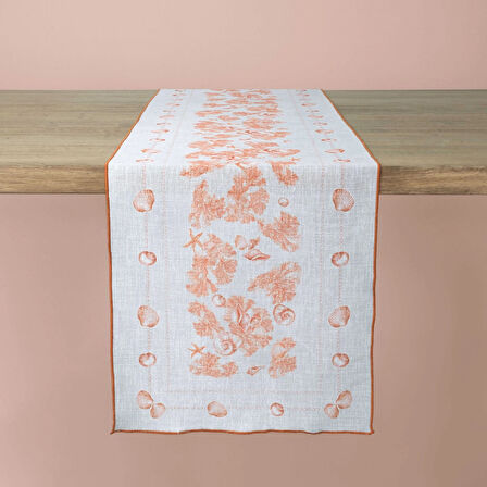Linens Coral 50x170 cm Runner Gri Kiremit