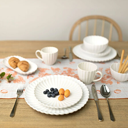 Linens Coral 50x170 cm Runner Gri Kiremit