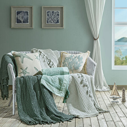 Taç Butik Göcek Pike Pamuk Çift Kişilik Pike Yeşil