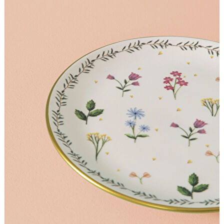 Butik Seramik Pasta Tabağı Alaçatı Pembe