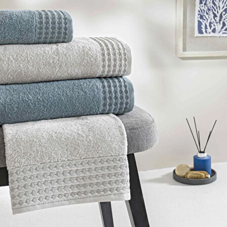 Taç Chain Pure Cotton Pamuk Aile Seti Gri Mavi XXL