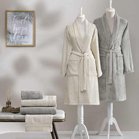 Taç Shine Bamboo Classic Aile Seti Krem Taş