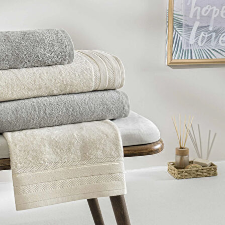Taç Shine Bamboo Classic Aile Seti Krem Taş
