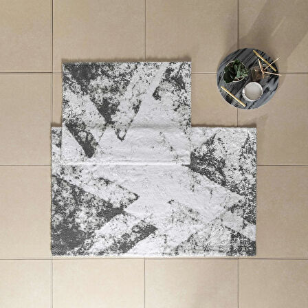 Taç Pyra 2'li Pamuklu Paspas Gri