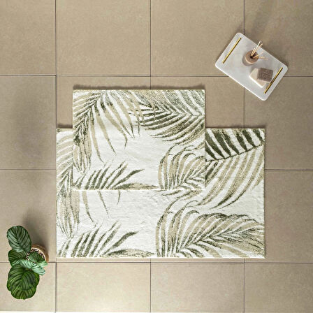 Taç Palm 2'li Pamuklu Paspas Bej