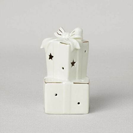 Linens Gift Box 7x7x13 cm Ledli Dekor Ekru