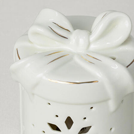 Linens Gift Roller 9x8x11 cm Ledli Dekor Ekru