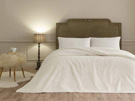 Linens Mathie Çift Kişilik Ekru Battaniye