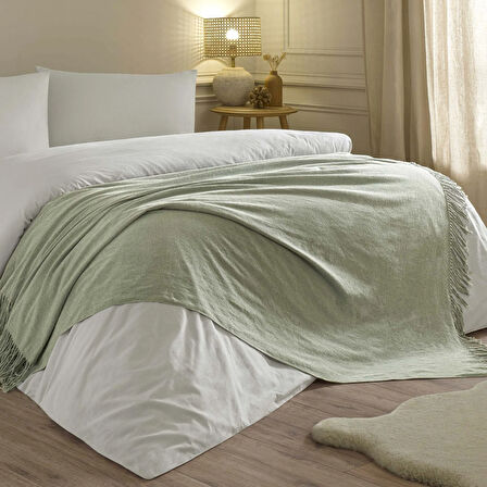 Linens Snovie Throw / Tv Battaniyesi Yeşil Tek Kişilik