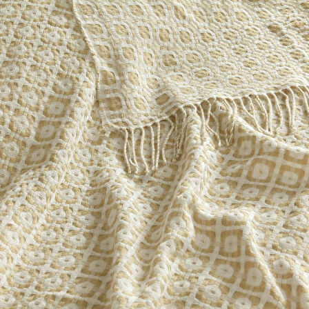 Linens Caline Throw / Tv Battaniyesi Bej Tek Kişilik