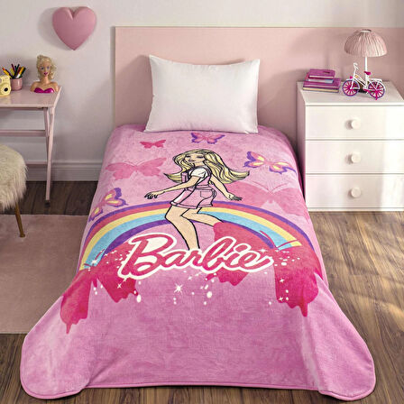 Lisanslı Barbie Sun Tek Kişilik Battaniye
