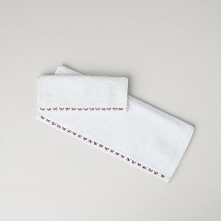 Linens Ribbon Pamuk 30x45 Cm El Havlusu Beyaz
