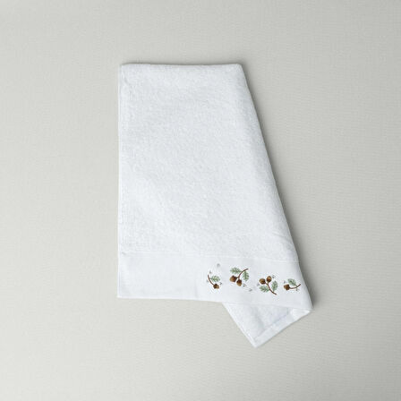 Linens Chestnut Pamuk 50x85 Cm Yüz Havlusu Beyaz