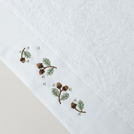 Linens Chestnut Pamuk 50x85 Cm Yüz Havlusu Beyaz