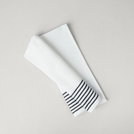 Linens Arrow 40x60 cm Kurulama Bezi Antrasit-Beyaz