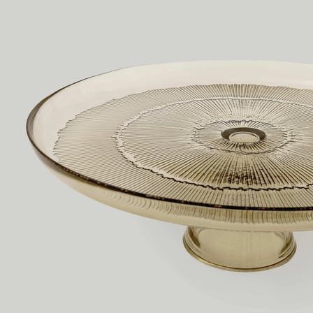 Linens  Clarity Ayaklı Tabak 28x9,5 cm Bronz