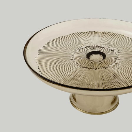 Linens  Clarity Ayaklı Tabak 21x9.5 cm Bronz