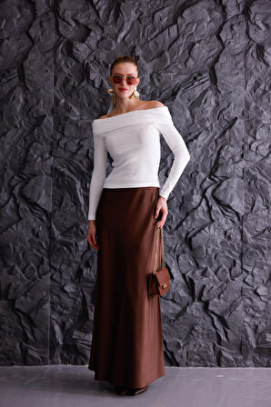 Madonna Yaka Uzun Kollu Fitilli Kadın Bluz