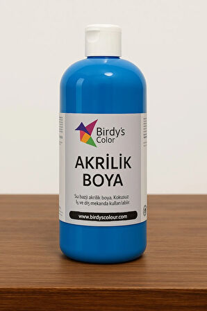 Mavi Akrilik Boya 500gr - 2li Fırça Hediyeli
