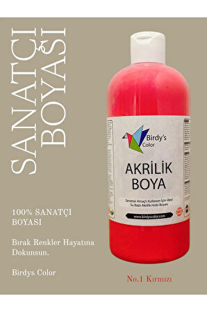 Birdy's Color Kırmızı Akrilik Boya 500 gr Sanat ve Hobi Boyası