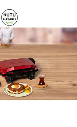 Toast Expert Kırmızı Elektrikli Izgara ve Tost Makinesi