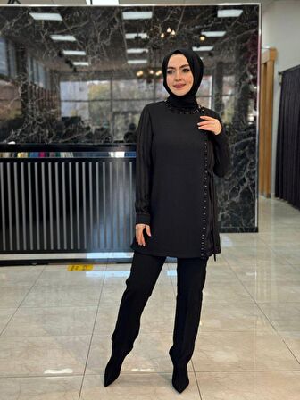 Feride Takım Çizgili Beden 46