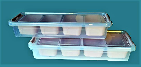 Gondol Plastik 4 Bölmeli Midi Organizer Kutu 2,5 lt Açık Kahverengi x 2 Adet