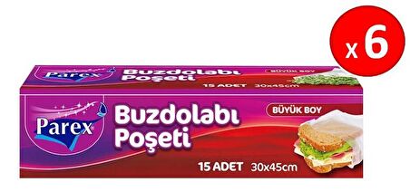 Parex 6x15'li Büyük Boy Buzdolabı Poşeti