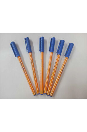 Tükenmez Kalem Kapaklı Mavi Office Pen 10-10 ( 6 Adet)