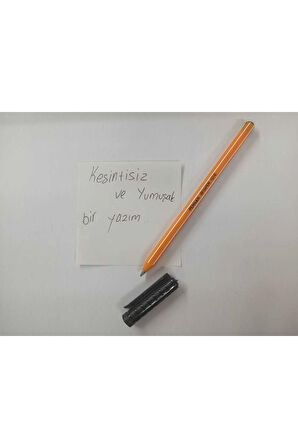 Tükenmez Kalem Kapaklı Siyah Office Pen 10-10 ( 6 Adet )