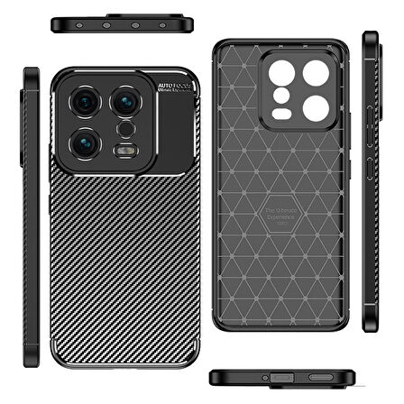 Gpack Xiaomi Mi 13 Kılıf Negro Karbon Kamera Korumalı Silikon Lüx