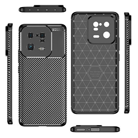 Gpack Xiaomi Mi 13 Pro Kılıf Negro Karbon Kamera Korumalı Silikon Lüx