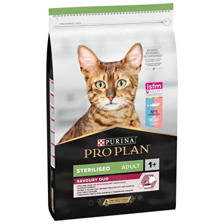 Proplan sterilised savoury duo 10kg morina ve alabalıklı kısırlaştırılmış kedi maması