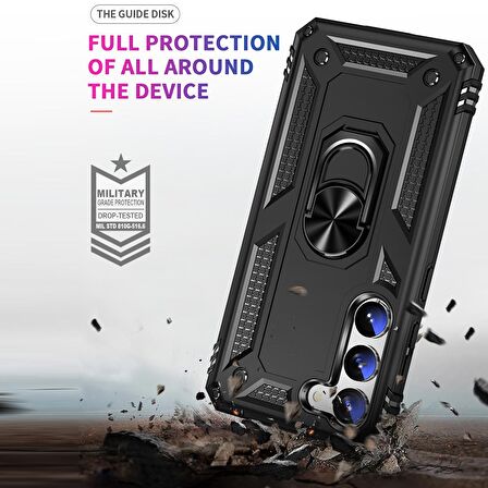 Gpack Samsung Galaxy S23 Plus Kılıf Vega Sert Silikon Tank Standlı Yüzüklü Mıknatıslı