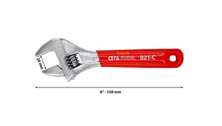 Ceta Form 150 mm Krom Kaplı Kurbağacık Anahtar B21-150C