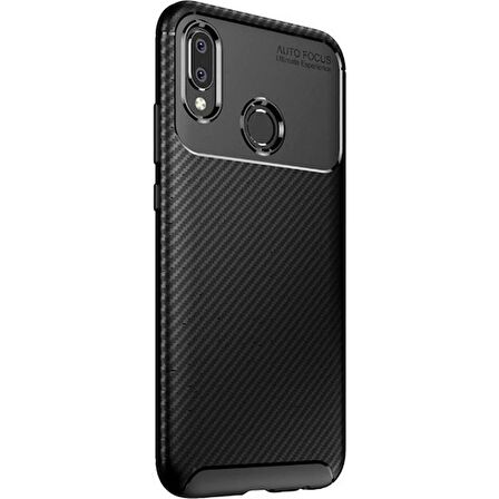 Smcase Samsung Galaxy A10s Kılıf Negro Karbon Silikon  Tam Kapatan Cam