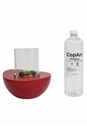 CopArt Meta Kırmızı Biyoetanol Masaüstü Şömine - 1 Lt CopArt Yakıt Hediye
