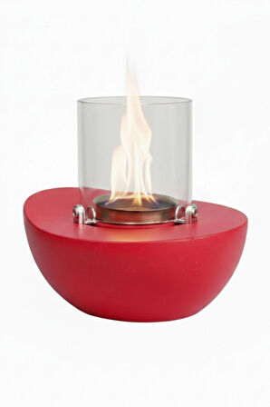 CopArt Meta Kırmızı Biyoetanol Masaüstü Şömine - 1 Lt CopArt Yakıt Hediye